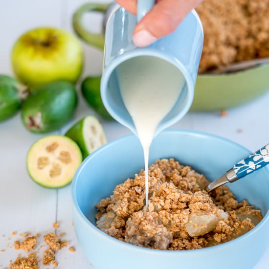 Apple Feijoa Almond Crumble - Recipe photo by My Kids Lick The Bowl