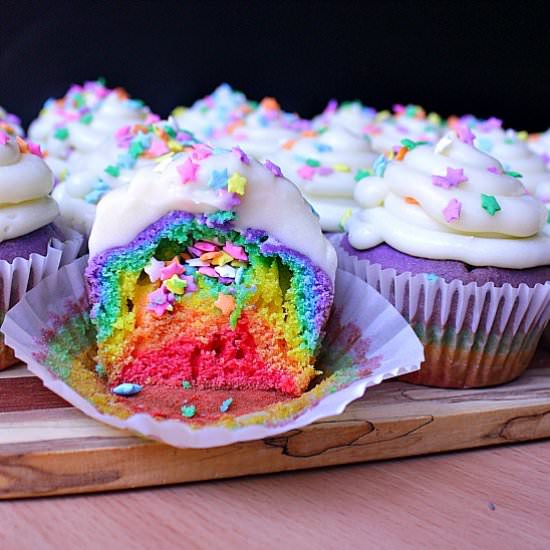 Rainbow Cupcakes - Recipe photo by mamabearscookbook