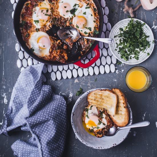 Indian Spiced Spinach Shakshuka - Recipe photo by PlayfulCooking