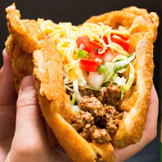 Waffled Mozzarella Stick Taco - Recipe photo by cookingwithjanica