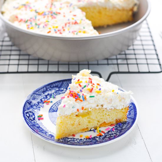 Orange Pineapple Fluff Cake - Recipe photo by The Seasoned Mom