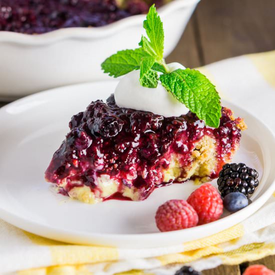 Mixed Berry-Custard Pie - Recipe photo by Burrata and Bubbles