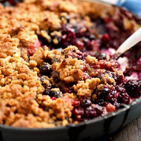 Mixed Berry Crumble - Recipe photo by onionringsandthings