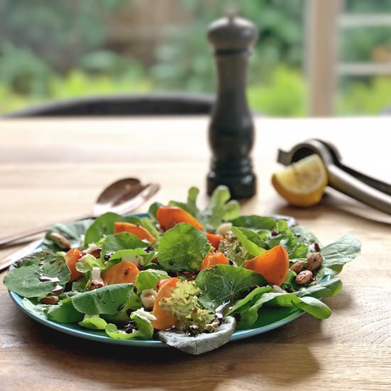 Persimmon and almond salad - Recipe photo by the local graze