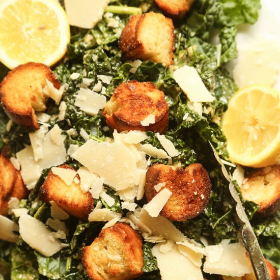 Kale Caesar Salad - Recipe photo by Probably This