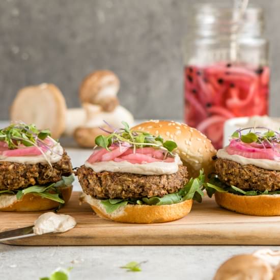 Mushroom Veggie Burgers - Recipe photo by from my bowl