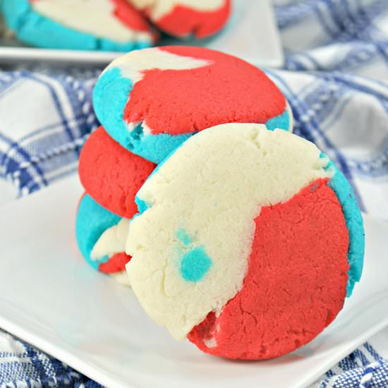 4th of July Patriotic Cake Cookies - Recipe photo by tuxedocatsandcoffee