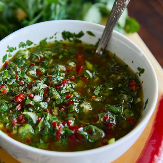 Cilantro chimichurri - Recipe photo by cravingtasty