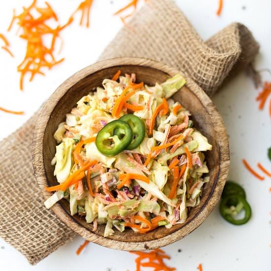 Quick and Easy Spicy Coleslaw - Recipe photo by Kiwi and Carrot