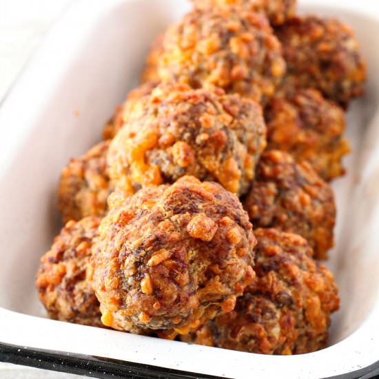 Spicy Sausage Cheese Balls - Recipe photo by Lydi Out Loud