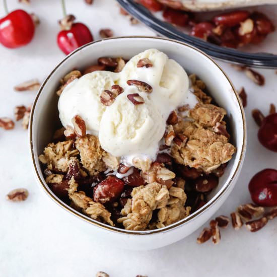 Healthy Cherry Pecan Crisp - Recipe photo by dashofmandi