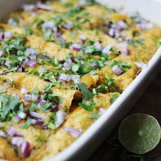 Black Bean & Sweet Potato Enchilada - Recipe photo by thygoodness