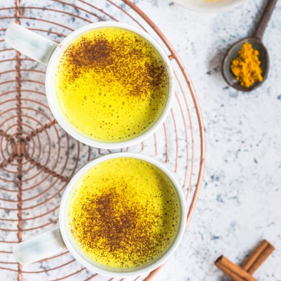Golden Turmeric Milk - Recipe photo by Wholesome Patisserie