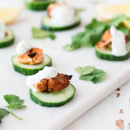 Tandoori Chicken Cucumber Bites - Recipe photo by sprinkles and sprouts