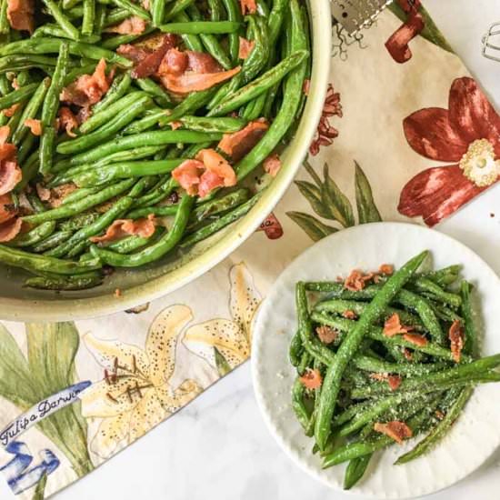 Low Carb Green Beans & Bacon - Recipe photo by MyLifeCookbook