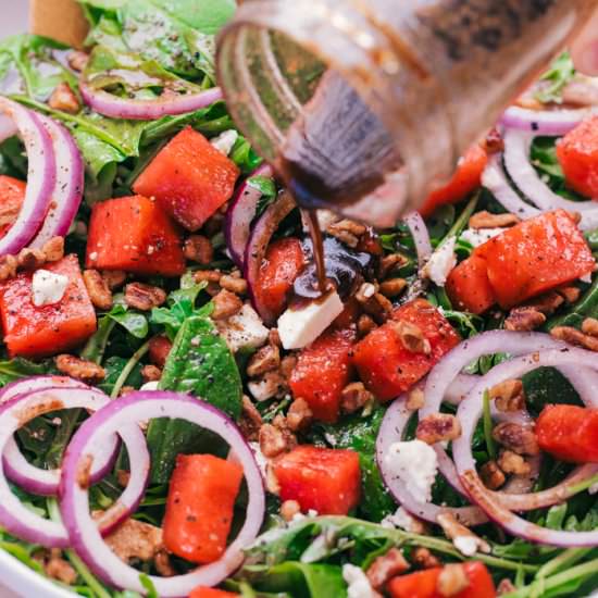 EASY WATERMELON FETA SALAD - Recipe photo by The Food Cafe
