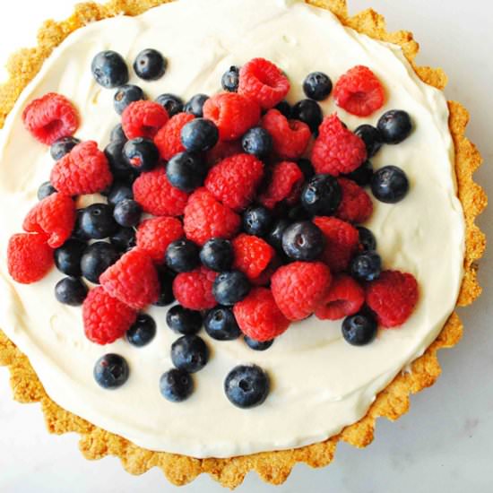 Lemon Berry Almond Tart - Recipe photo by The Anchored Kitchen