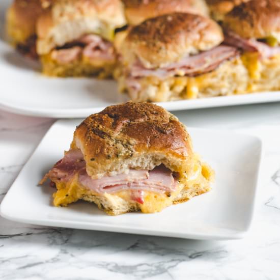 Pimento Cheese and Hot Ham Sliders - Recipe photo by mymoderncookery