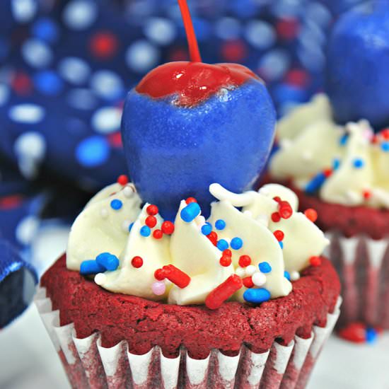 4th of July Red Velvet Brownies - Recipe photo by tuxedocatsandcoffee