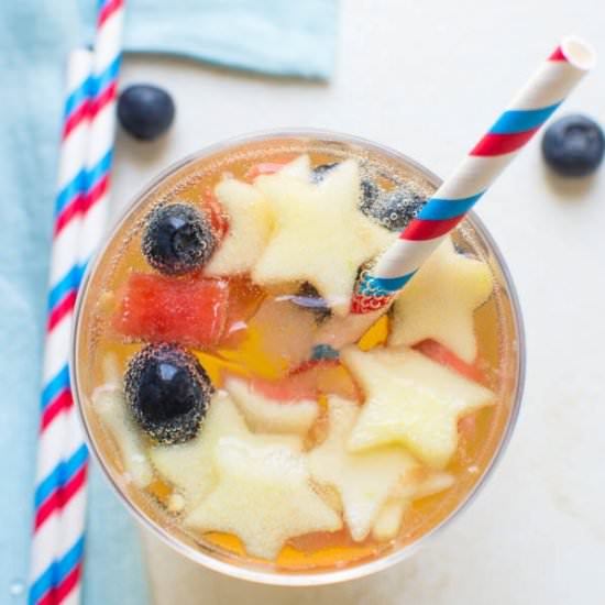 Red, White and Blue Sangria - Recipe photo by garlic and zest