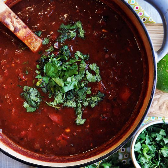 Vegetarian Black Bean Tomato Soup - Recipe photo by A Little and A Lot