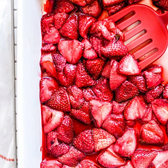 Roasted Strawberries - Recipe photo by rootsandradishes