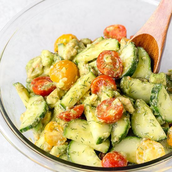 Creamy Cucumber Tomato Salad - Recipe photo by BusyCooks