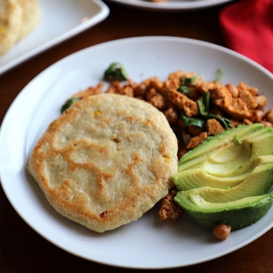 Vegan corn cakes - Recipe photo by cadryskitchen