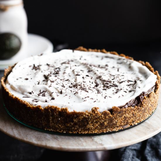 PB Chocolate Avocado Pudding Pie - Recipe photo by chelseajoyeats
