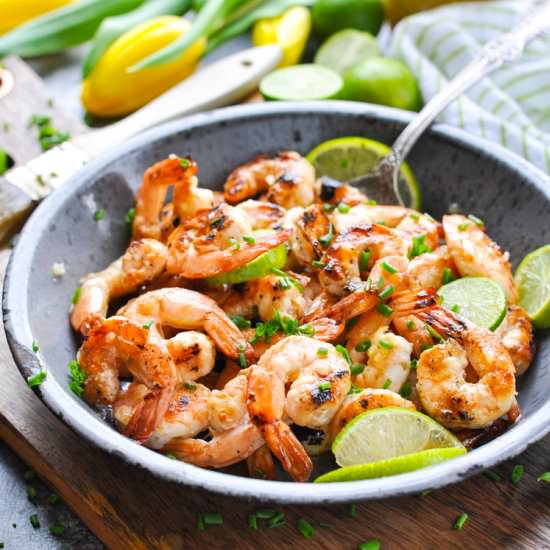 Grilled Honey Lime Shrimp - Recipe photo by The Seasoned Mom