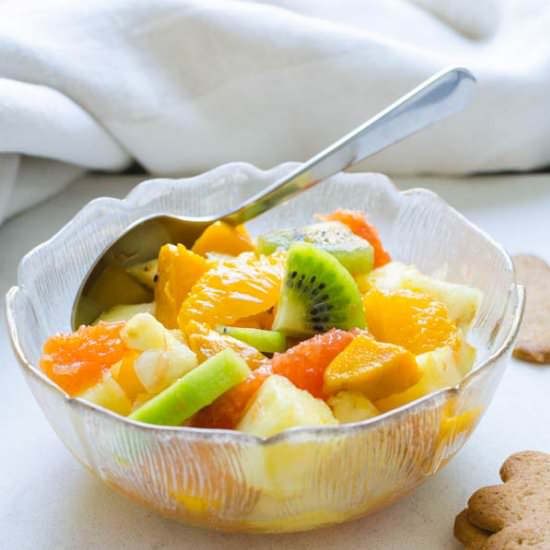 Rum Spiked Tropical Fruit Salad - Recipe photo by garlic and zest