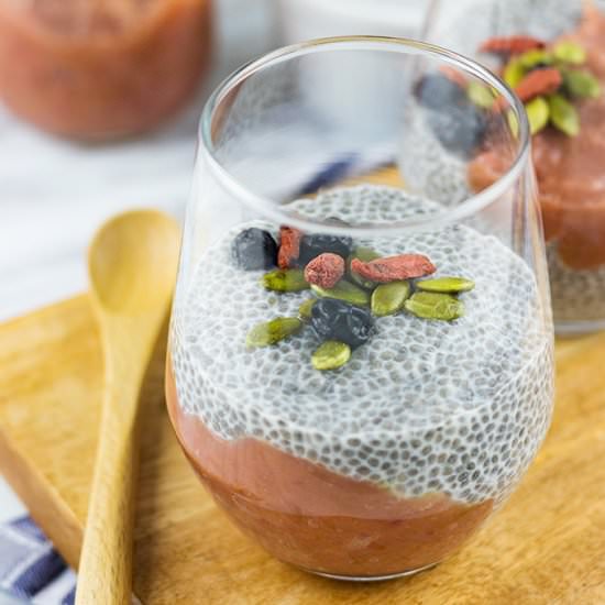 Rhubarb Chia Pudding - Recipe photo by theunlikelybaker