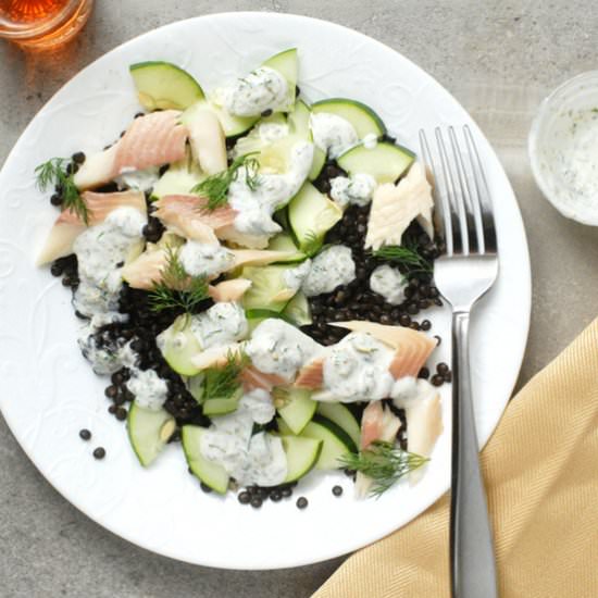 Smoked Trout and Beluga Lentil Bowl - Recipe photo by alisonsallspice