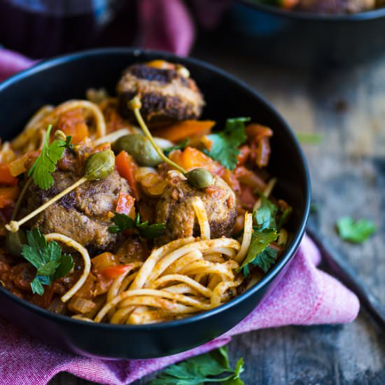 Saucy Fish Meatballs with Linguini - Recipe photo by heinstirred