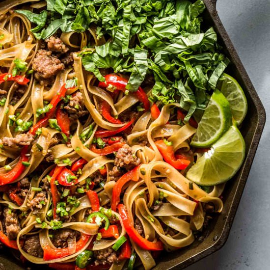 Pad Kee Mao (Drunken Noodles) - Recipe photo by platingsandpairings