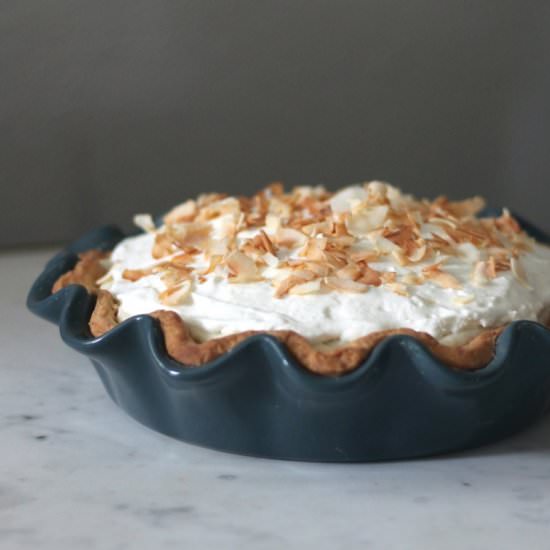 Coconut Pie + Macadamia Caramel - Recipe photo by serendipitybysaralynn