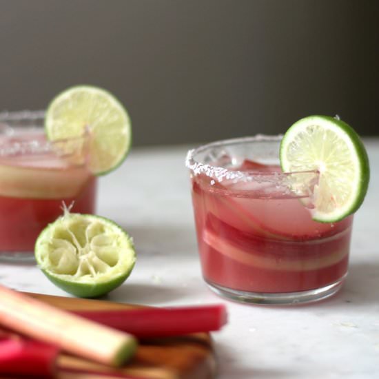 Watermelon-Rhubarb Margaritas - Recipe photo by serendipitybysaralynn