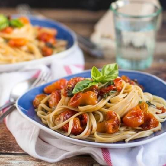Roasted Cherry Tomato Pasta Sauce - Recipe photo by thecookspyjamas