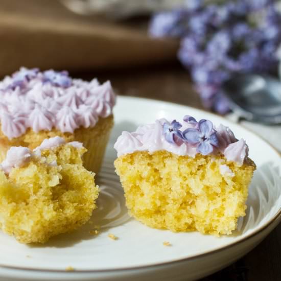 Lilac Lemon Cupcakes - Recipe photo by gingerwithspice