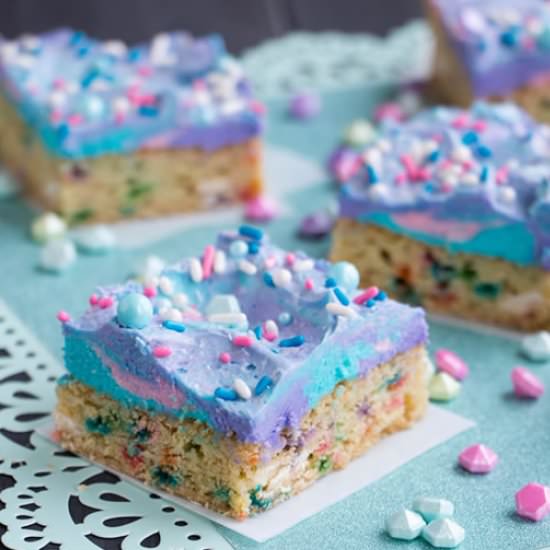 Mermaid Birthday Sugar Cookie Bars - Recipe photo by The Merchant Baker