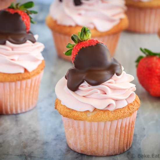 Choc Covered Strawberry Cupcake - Recipe photo by bake.eat.repeat.