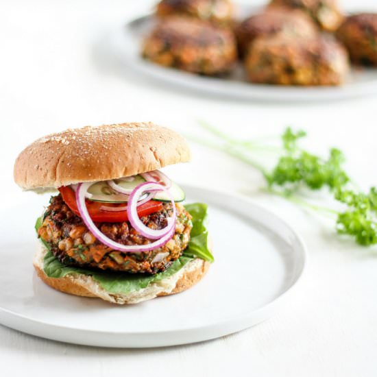 Moroccan-Spiced Chickpea Burgers - Recipe photo by gratefulgrazer