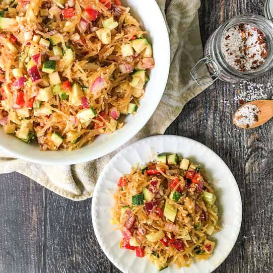 Low Carb Linguine Salad - Recipe photo by MyLifeCookbook