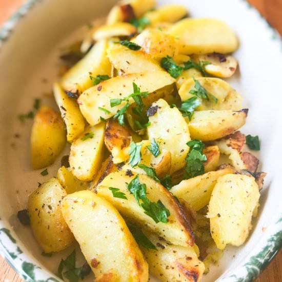Greek Style Lemon Roasted Potatoes - Recipe photo by VayiasKitchen