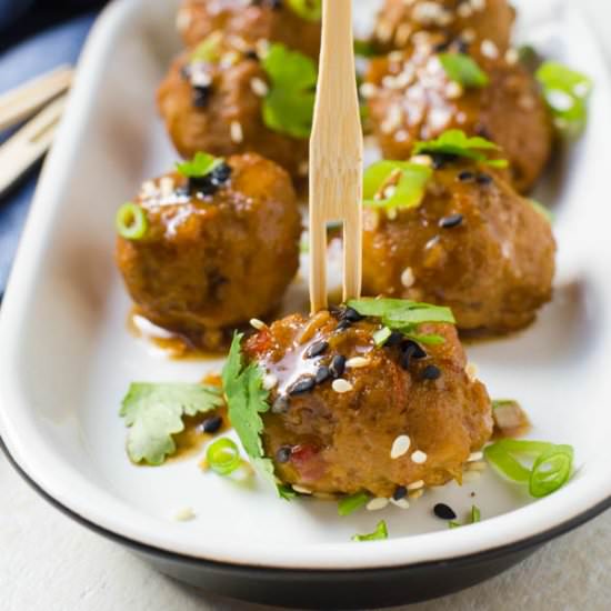 Asian Pork Meatballs - Recipe photo by garlic and zest