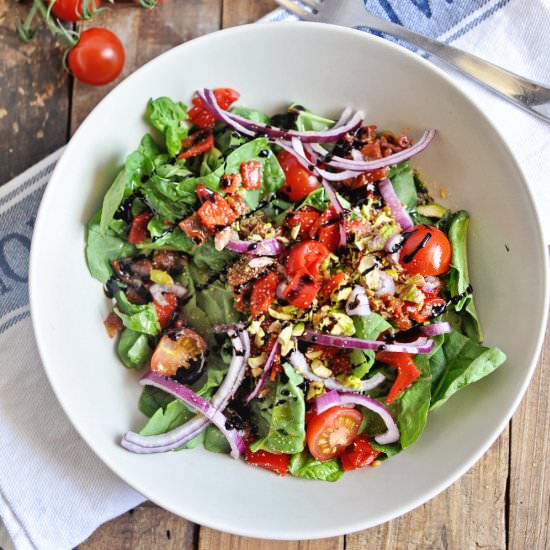 Spinach Salad with Pistachios - Recipe photo by lettuceeatveggies