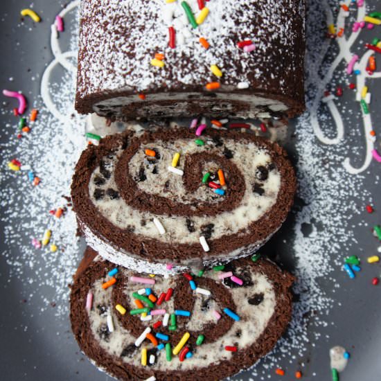 Cookies & Cream Ice Cream Cake Roll - Recipe photo by culinaryserendipity