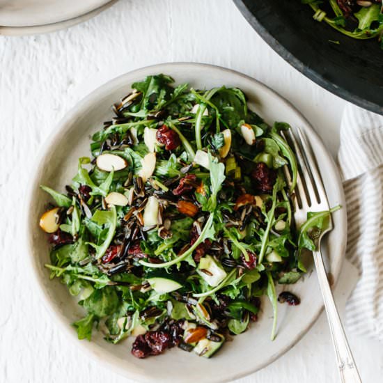 Wild Rice and Arugula Salad - Recipe photo by Downshiftology