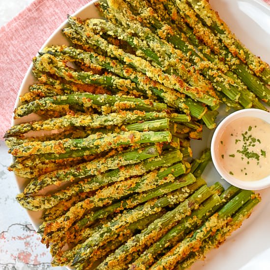 Parmesan Crusted Asparagus Spears - Recipe photo by dudethatcookz