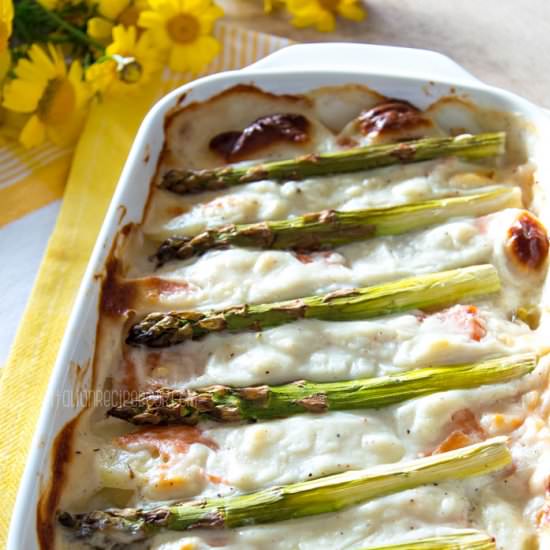 Asparagus Casserole with Salmon - Recipe photo by ItalianRecipeBook